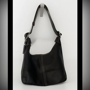 Vtg Coach Legacy 9566 Black Leather Shoulder Bag - Adjustable strap- Med Size